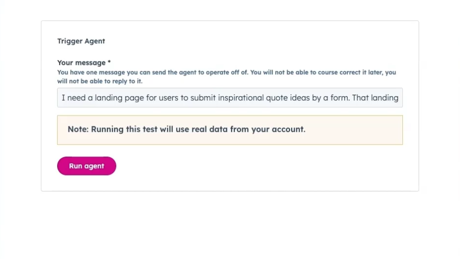Include an additional prompt or information to the agent