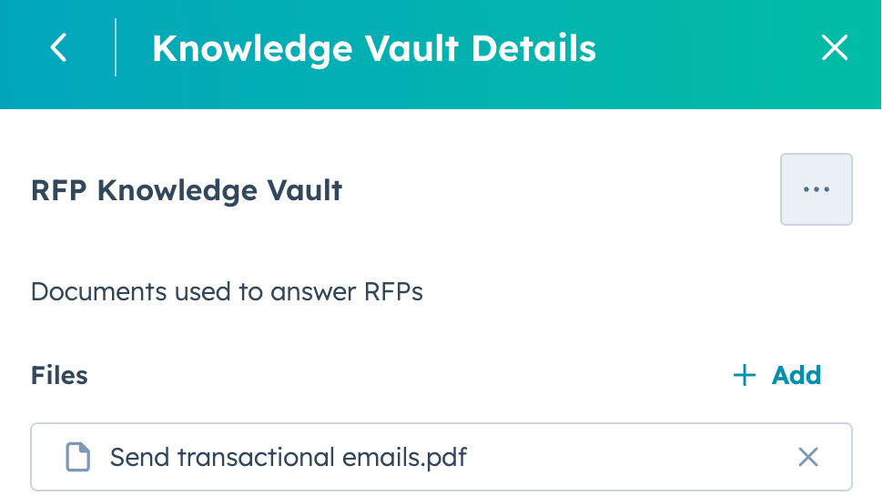 RFP Knowledge Vault